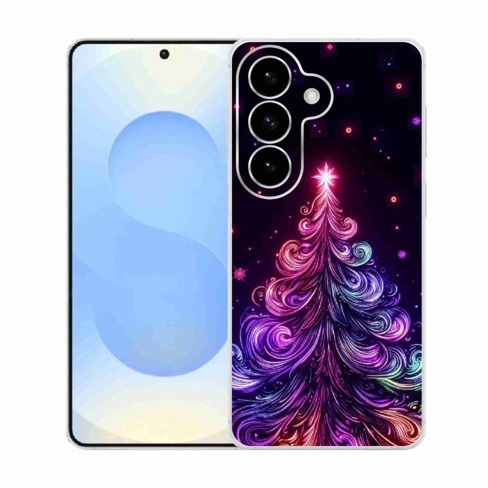 Gelový kryt mmCase na Samsung Galaxy S26  - neonový vánoční stromek 1