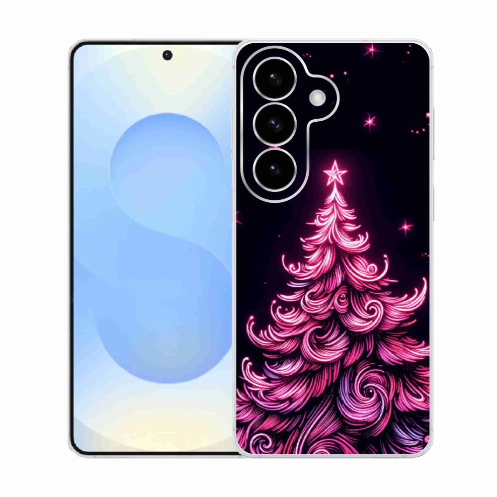 Gelový kryt mmCase na Samsung Galaxy S26  - neonový vánoční stromek 2