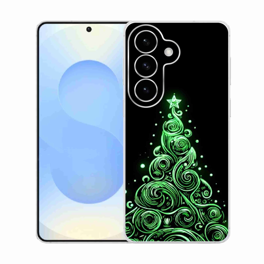 Gelový kryt mmCase na Samsung Galaxy S26  - neonový vánoční stromek 3