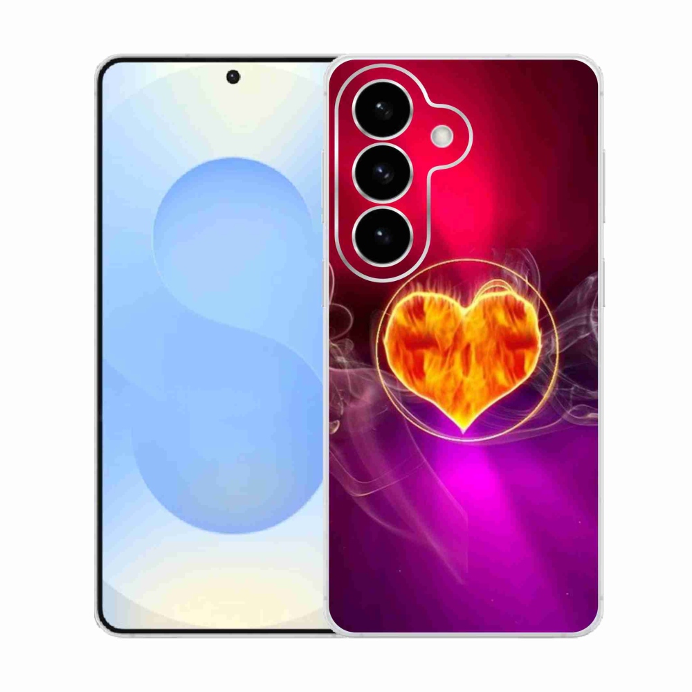 Gelový kryt mmCase na Samsung Galaxy S26  - ohnivé srdce