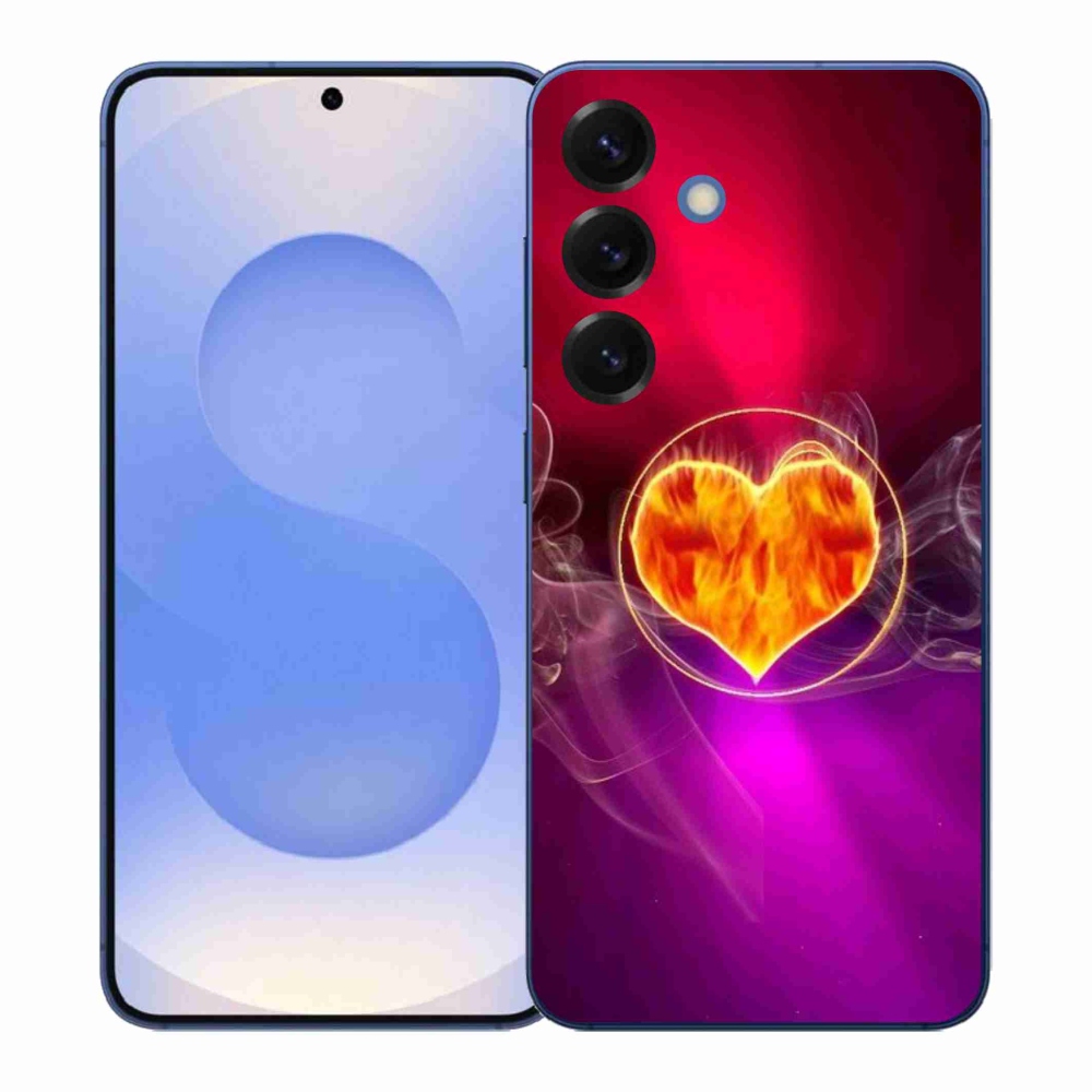 Gelový kryt mmCase na Samsung Galaxy S26+ - ohnivé srdce