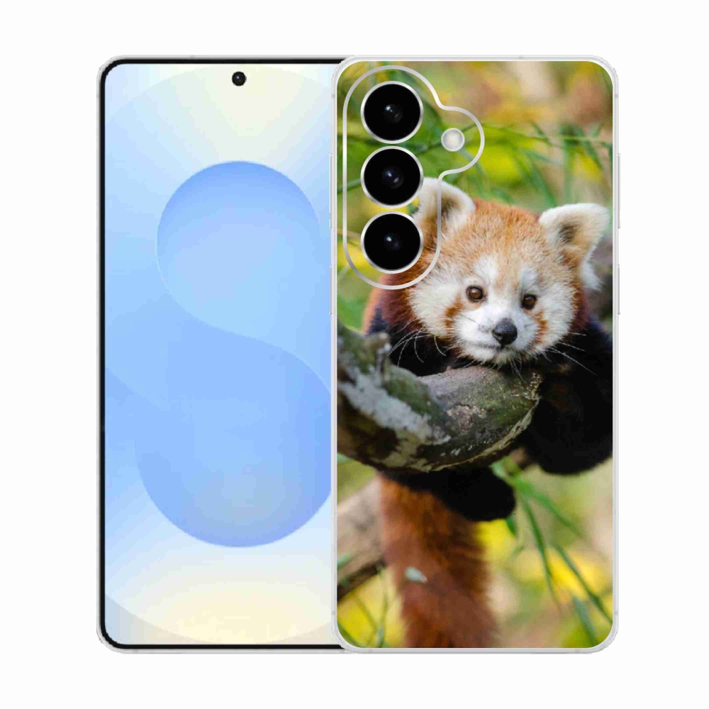 Gelový kryt mmCase na Samsung Galaxy S26  - panda červená