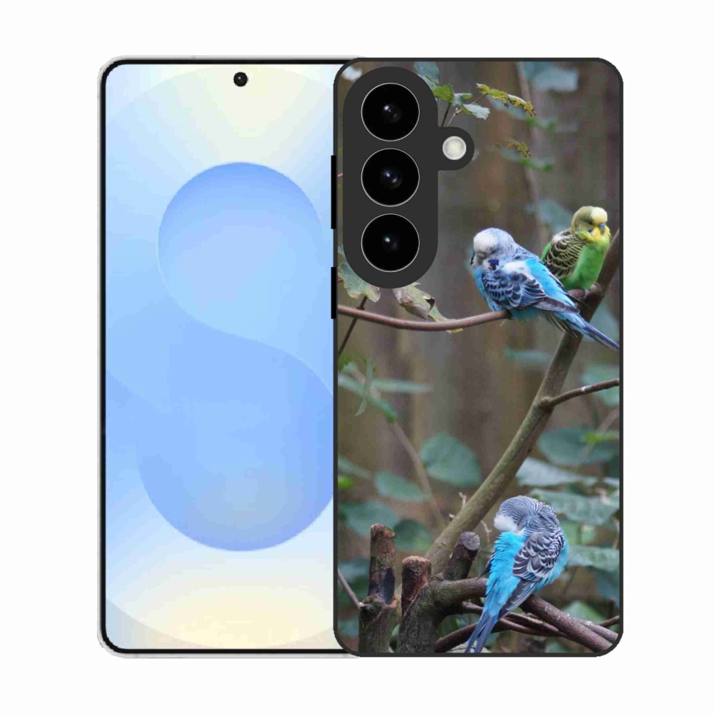 Gelový kryt mmCase na Samsung Galaxy S26 - papoušci na větvi