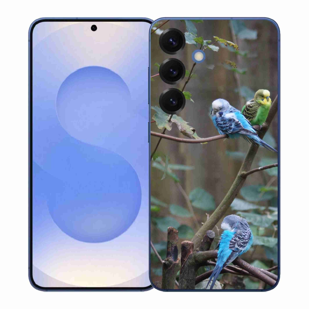 Gelový kryt mmCase na Samsung Galaxy S26+ - papoušci na větvi