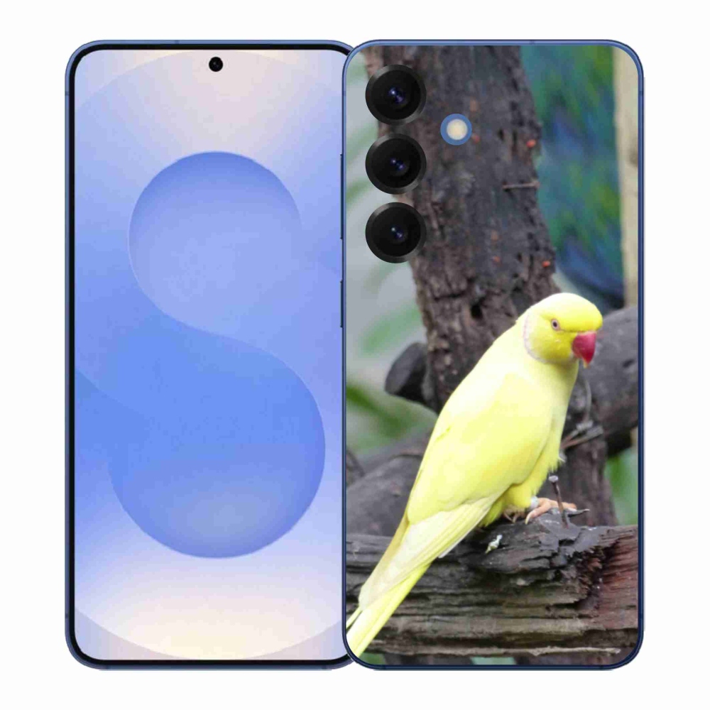 Gelový kryt mmCase na Samsung Galaxy S26+ - papoušek alexandr žlutý