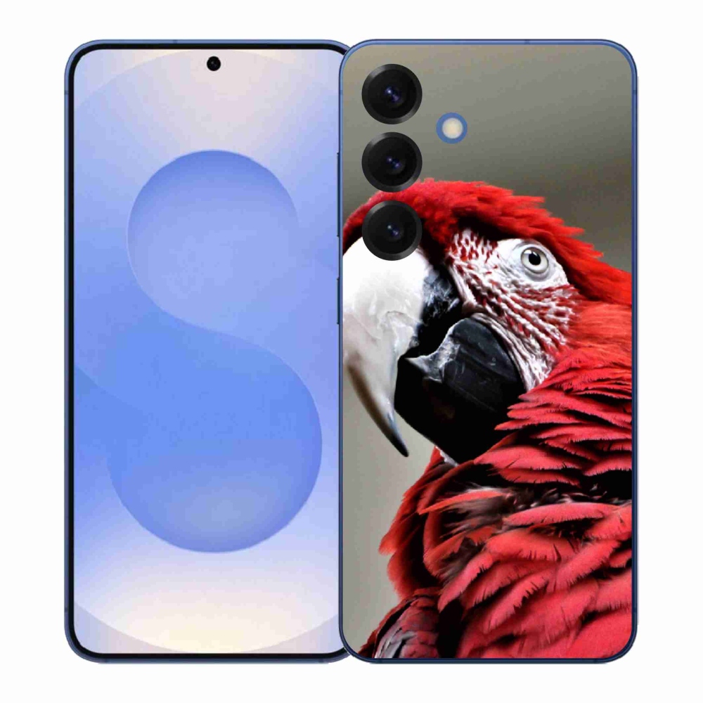 Gelový kryt mmCase na Samsung Galaxy S26+ - papoušek ara červený