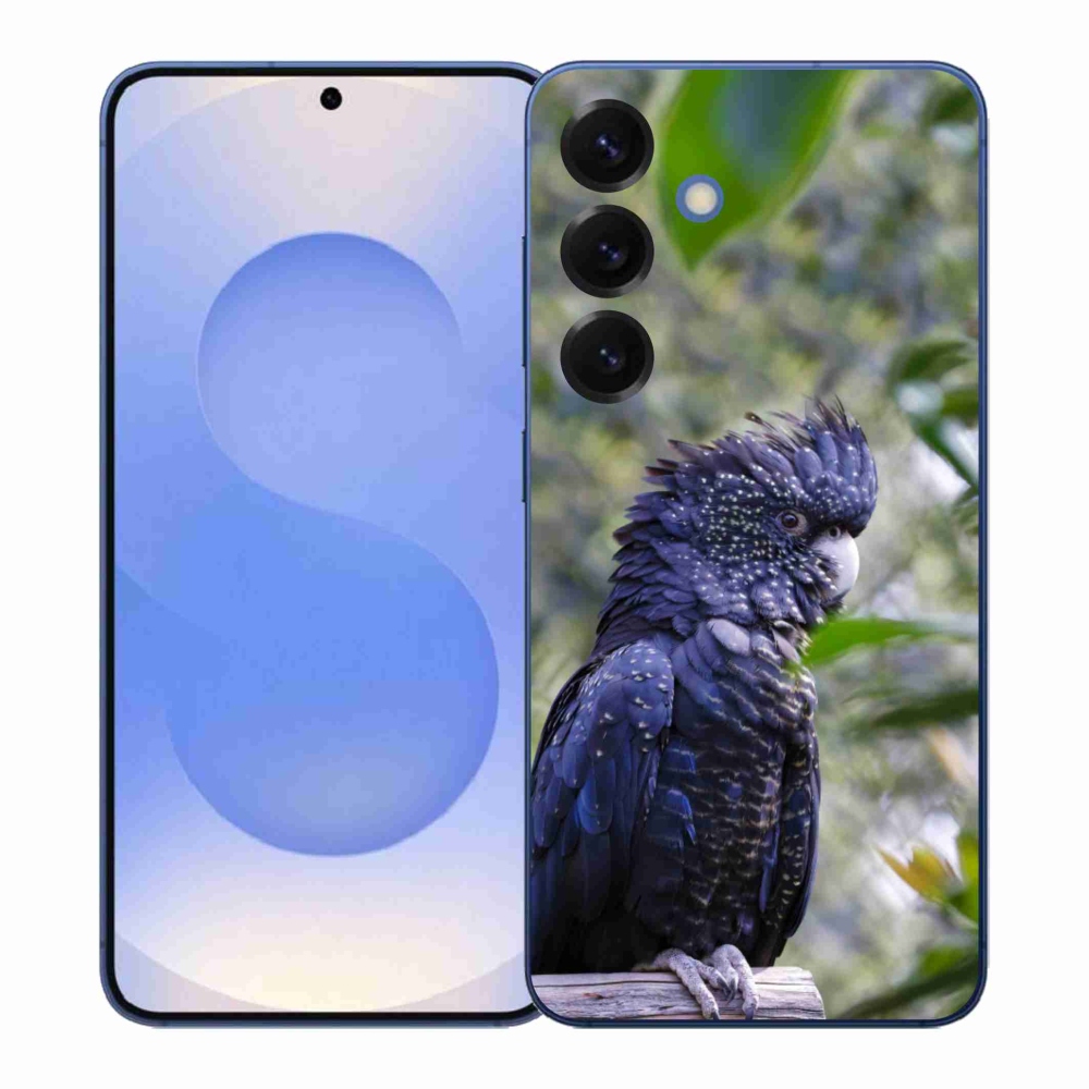 Gelový kryt mmCase na Samsung Galaxy S26+ - papoušek kakadu černý