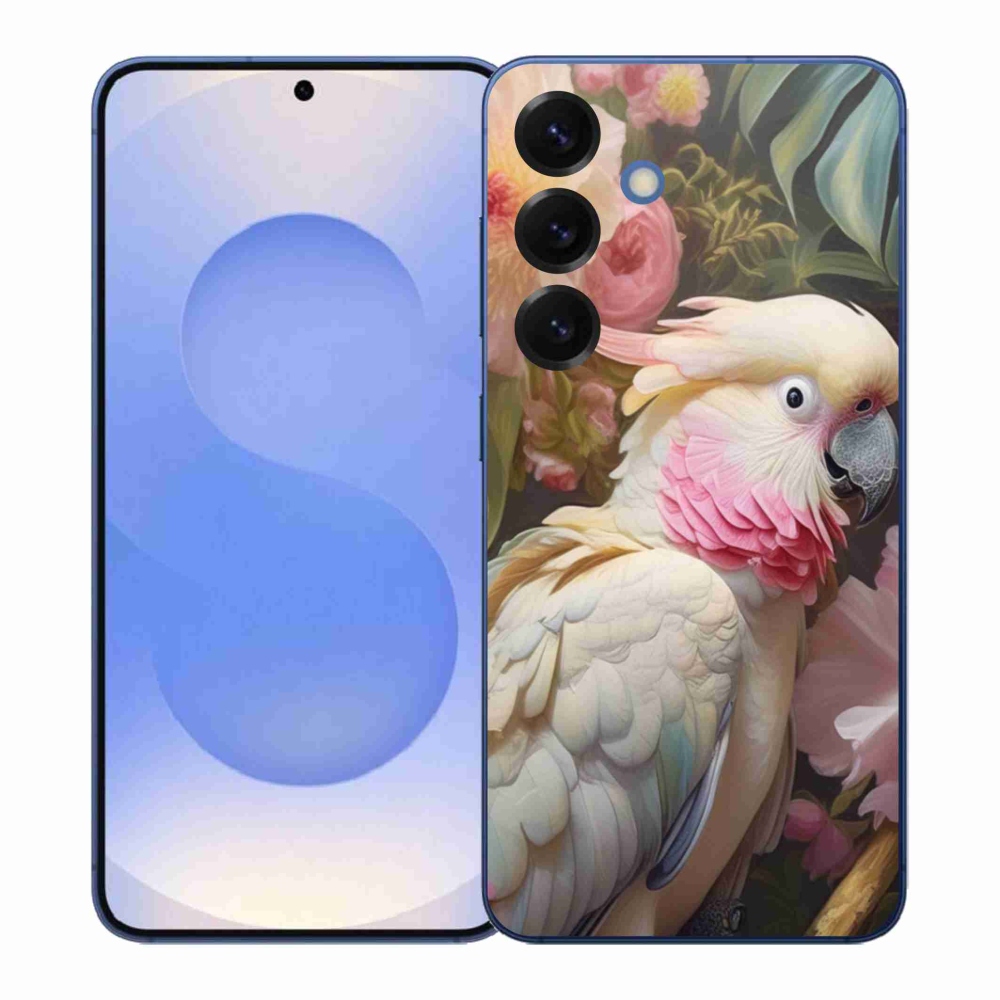 Gelový kryt mmCase na Samsung Galaxy S26+ - papoušek kakadu růžový 2