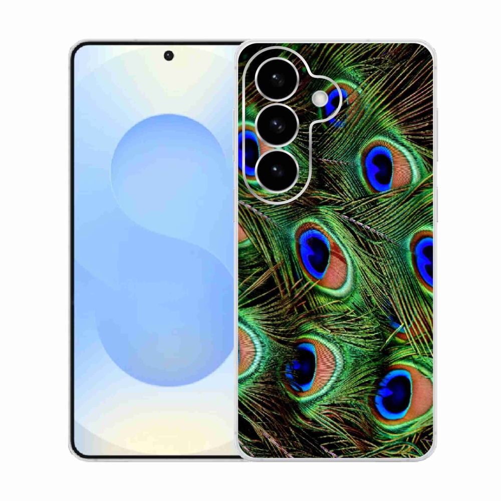 Gelový kryt mmCase na Samsung Galaxy S26  - paví peří