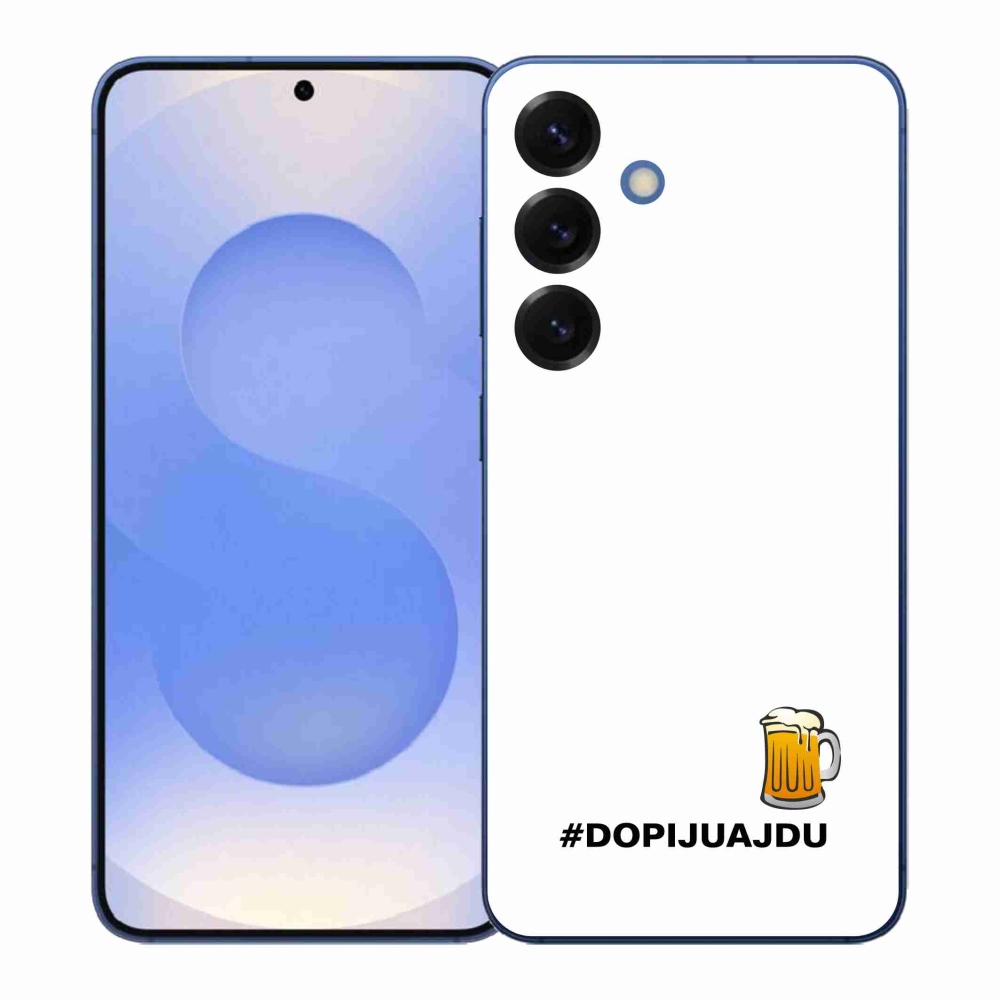 Gelový kryt mmCase na Samsung Galaxy S26+ - pivní motiv 1 bílé pozadí