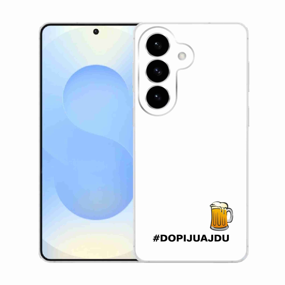 Gelový kryt mmCase na Samsung Galaxy S26  - pivní motiv 1 bílé pozadí