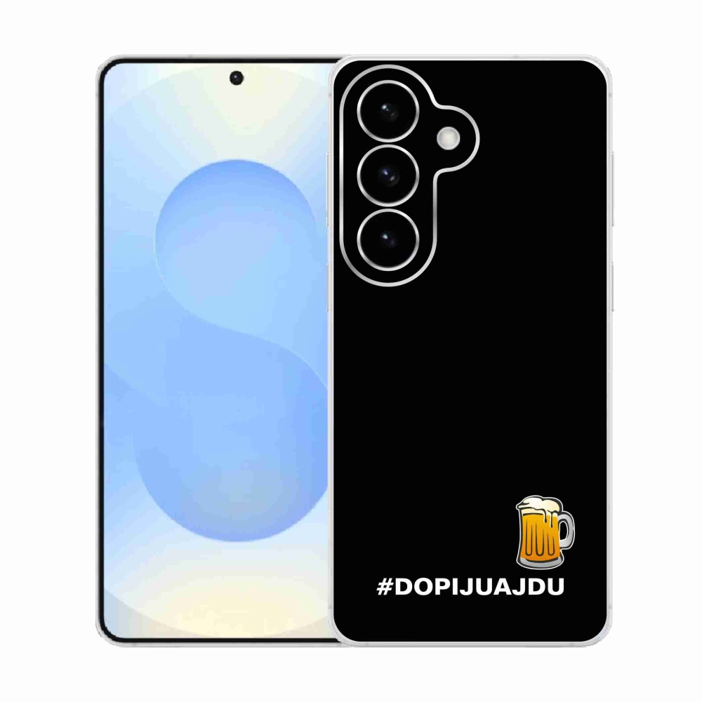 Gelový kryt mmCase na Samsung Galaxy S26  - pivní motiv 1 černé pozadí