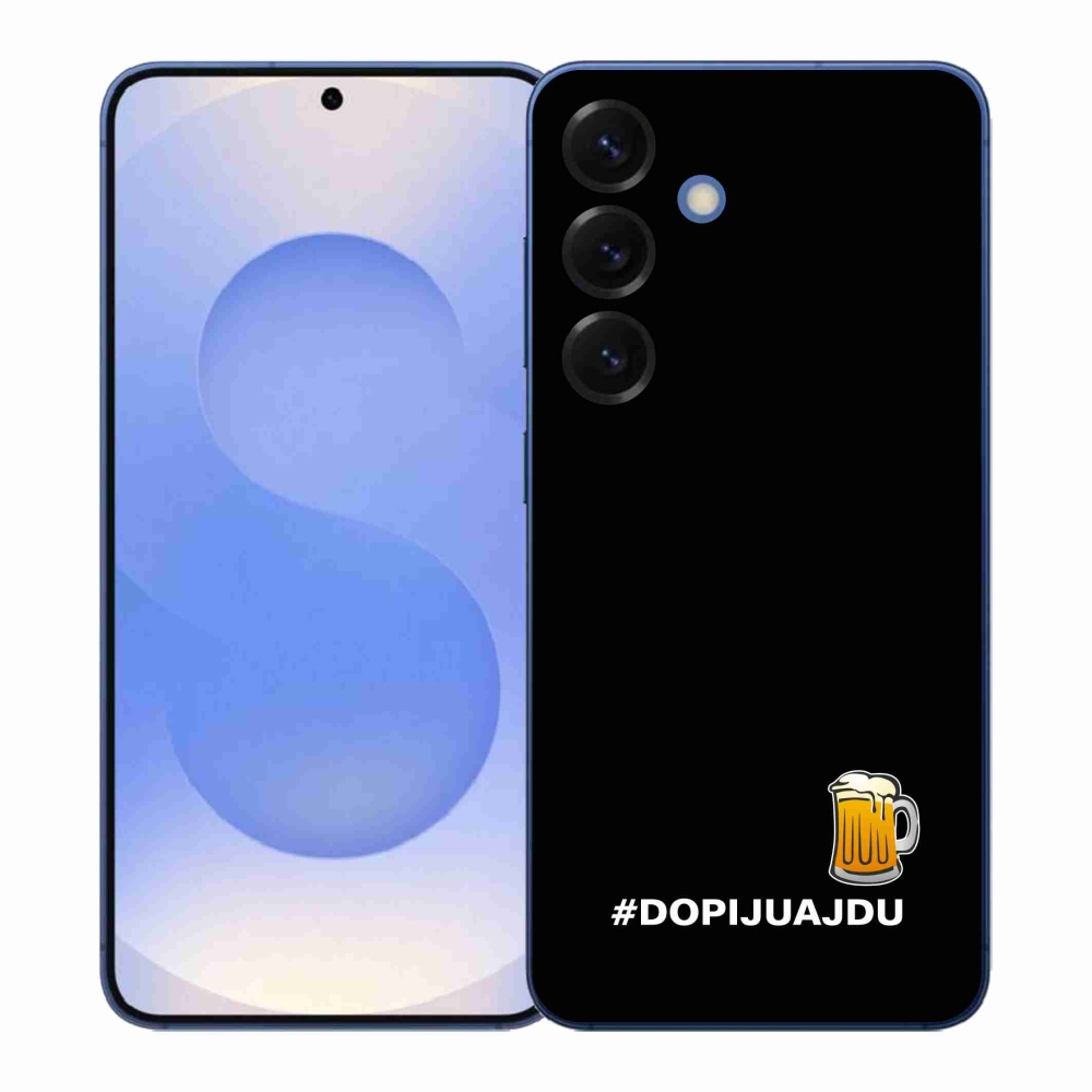 Gelový kryt mmCase na Samsung Galaxy S26+ - pivní motiv 1 černé pozadí