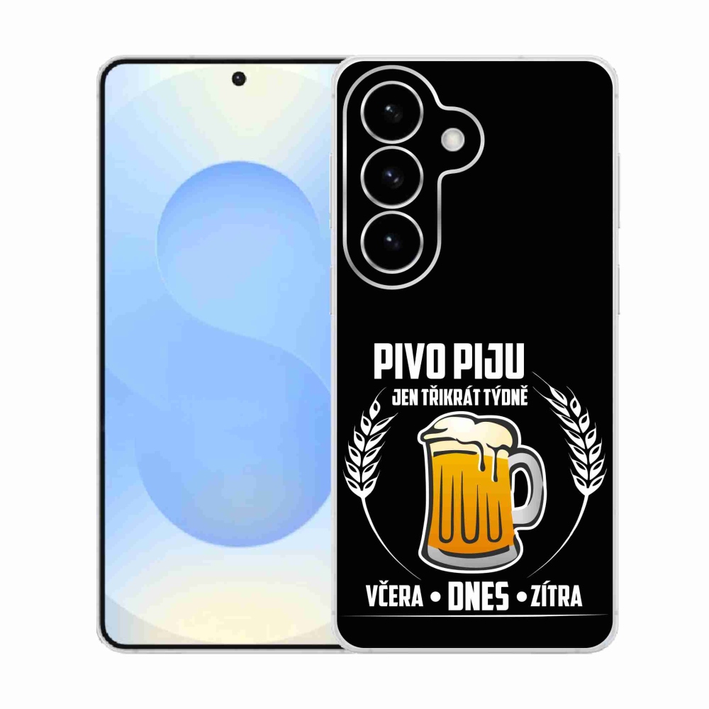 Gelový kryt mmCase na Samsung Galaxy S26  - pivní motiv černé pozadí