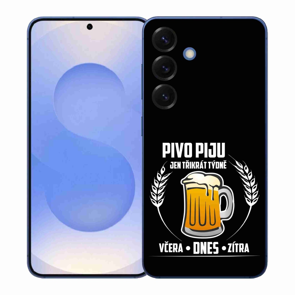 Gelový kryt mmCase na Samsung Galaxy S26+ - pivní motiv černé pozadí