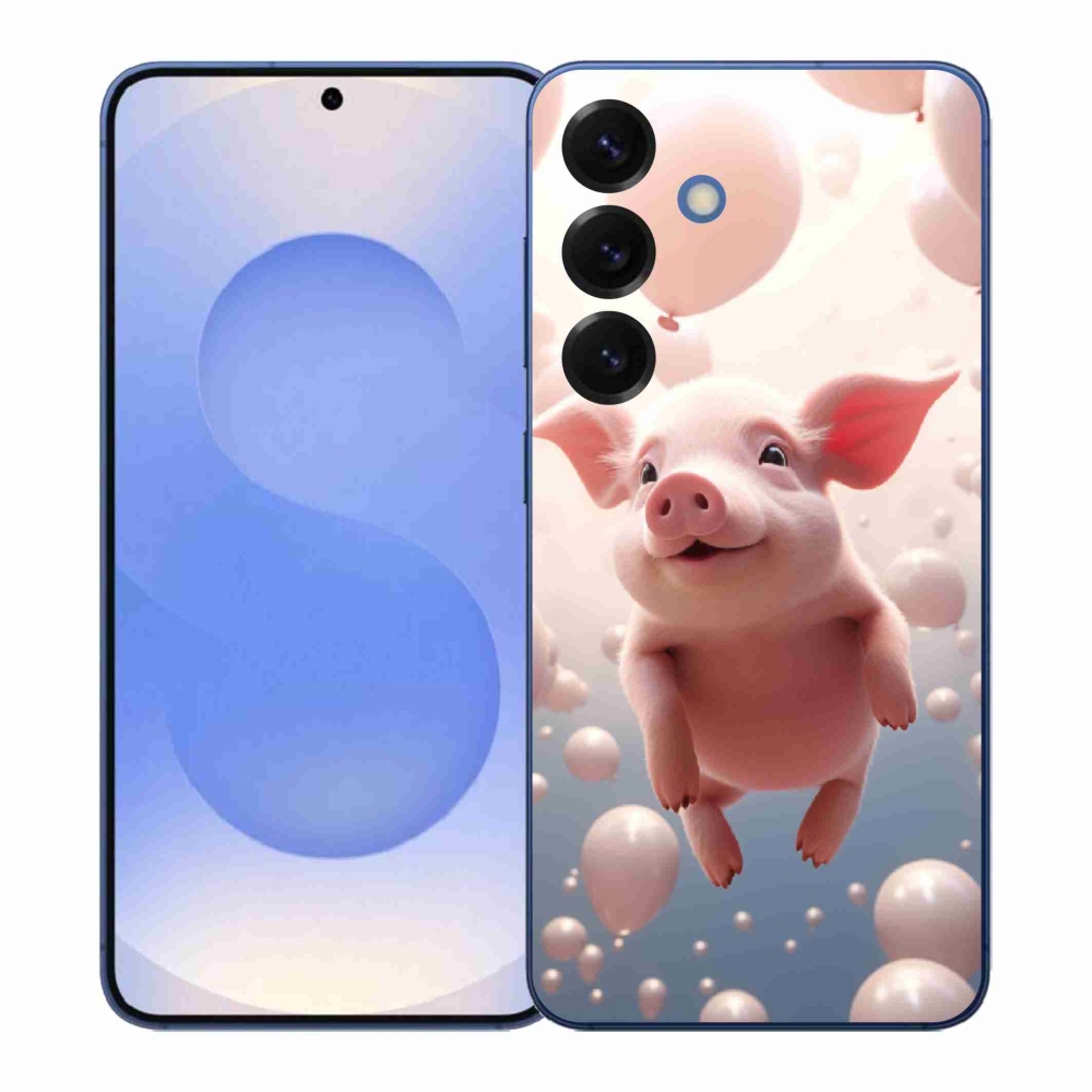 Gelový kryt mmCase na Samsung Galaxy S26+ - prasátko s balónky