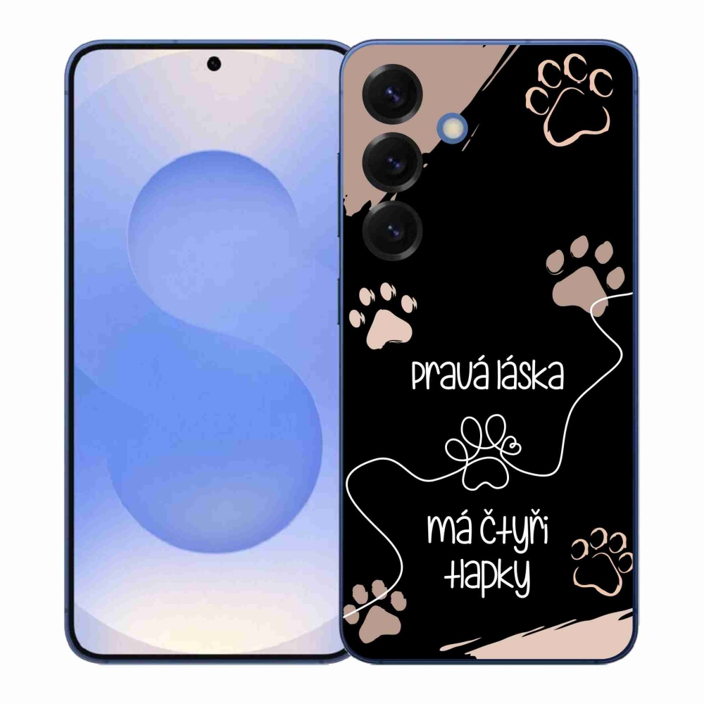 Gelový kryt mmCase na Samsung Galaxy S26+ - psí motiv 1 černé pozadí