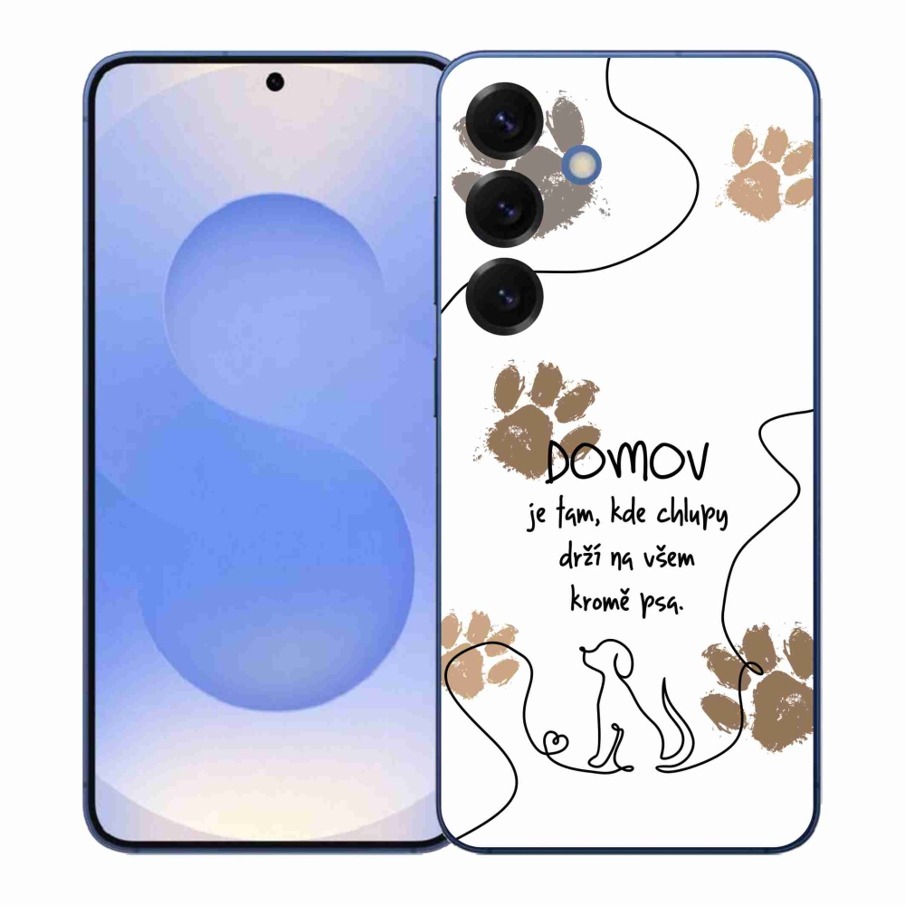 Gelový kryt mmCase na Samsung Galaxy S26+ - psí motiv bílé pozadí