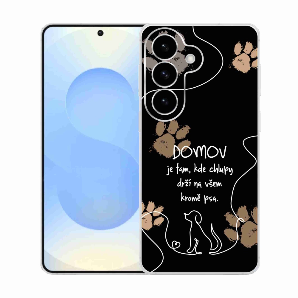 Gelový kryt mmCase na Samsung Galaxy S26  - psí motiv černé pozadí