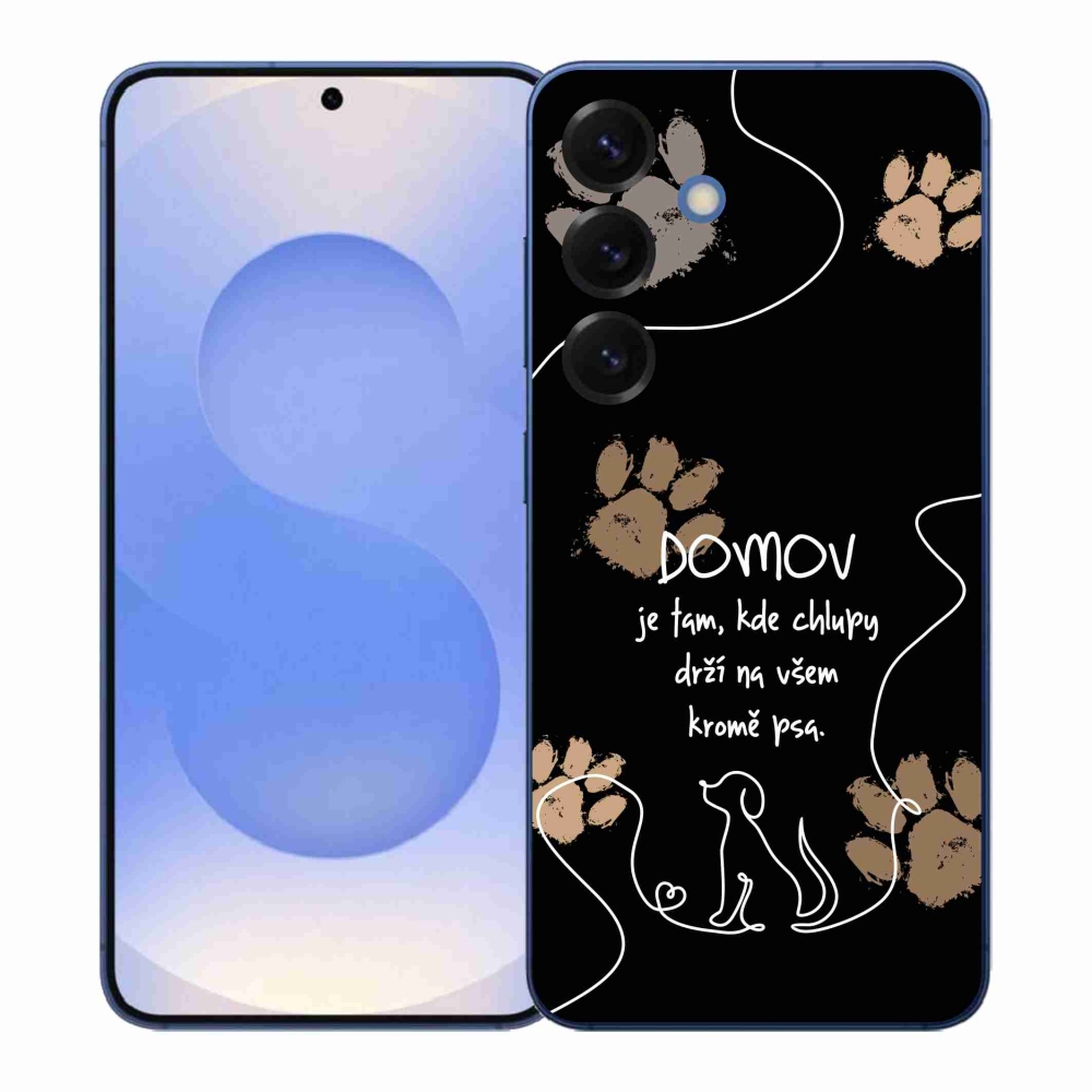 Gelový kryt mmCase na Samsung Galaxy S26+ - psí motiv černé pozadí