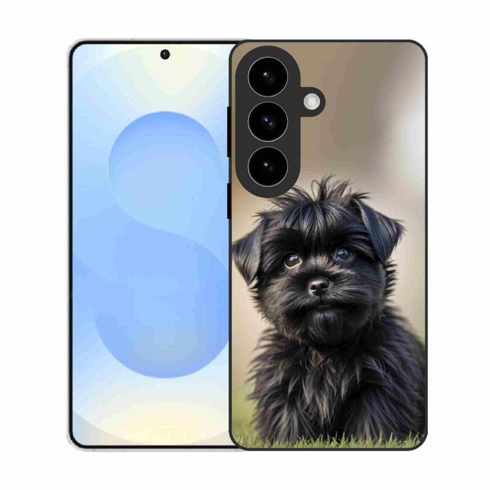 Gelový kryt mmCase na Samsung Galaxy S26 - roztomilý černý pejsek