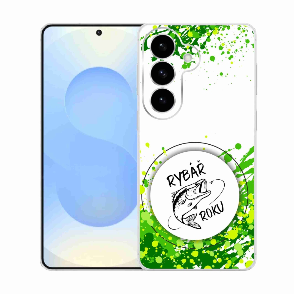 Gelový kryt mmCase na Samsung Galaxy S26  - rybář roku bílé pozadí