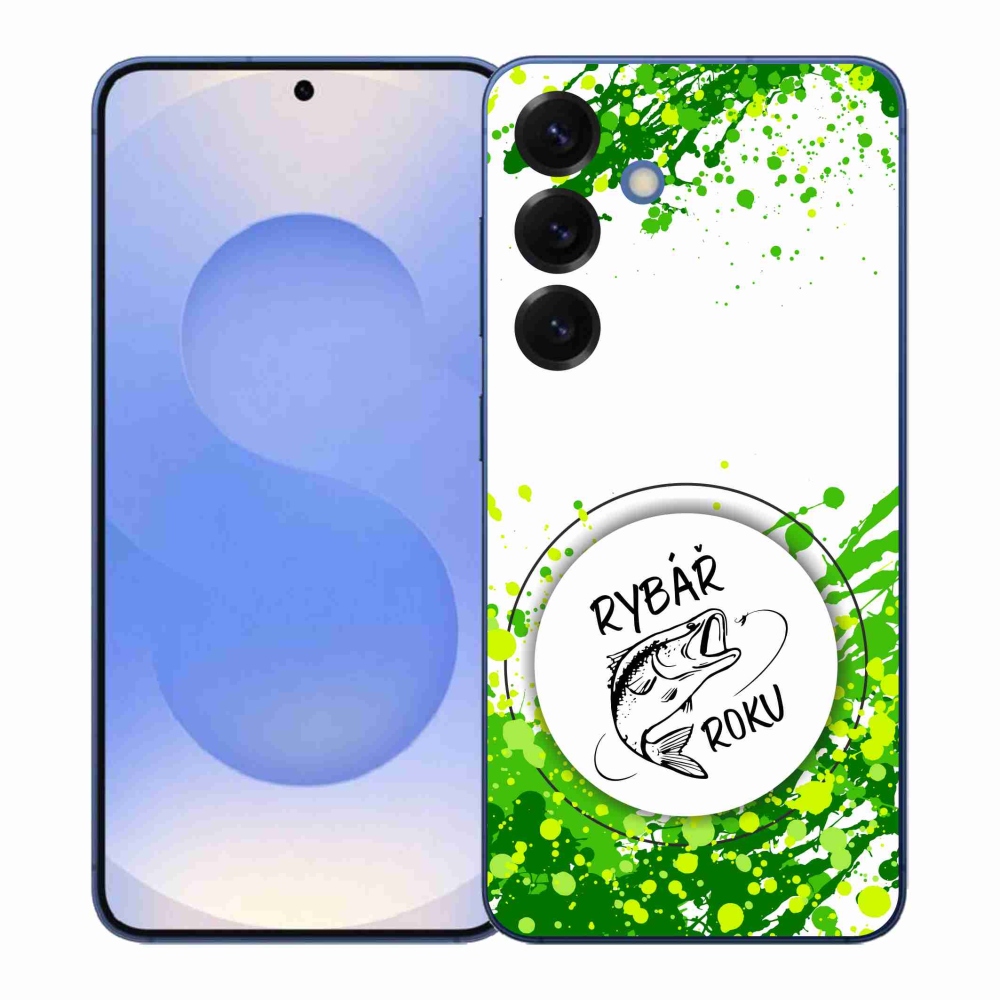 Gelový kryt mmCase na Samsung Galaxy S26+ - rybář roku bílé pozadí