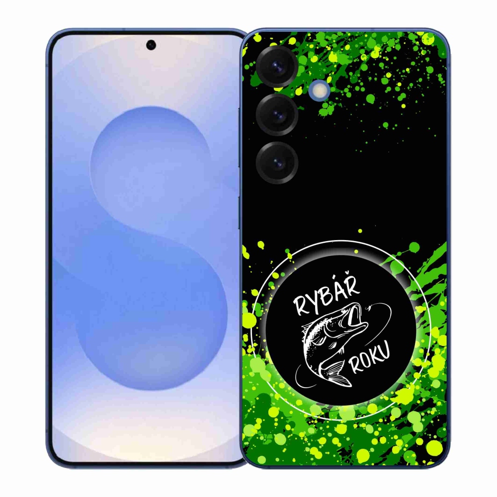 Gelový kryt mmCase na Samsung Galaxy S26+ - rybář roku černé pozadí