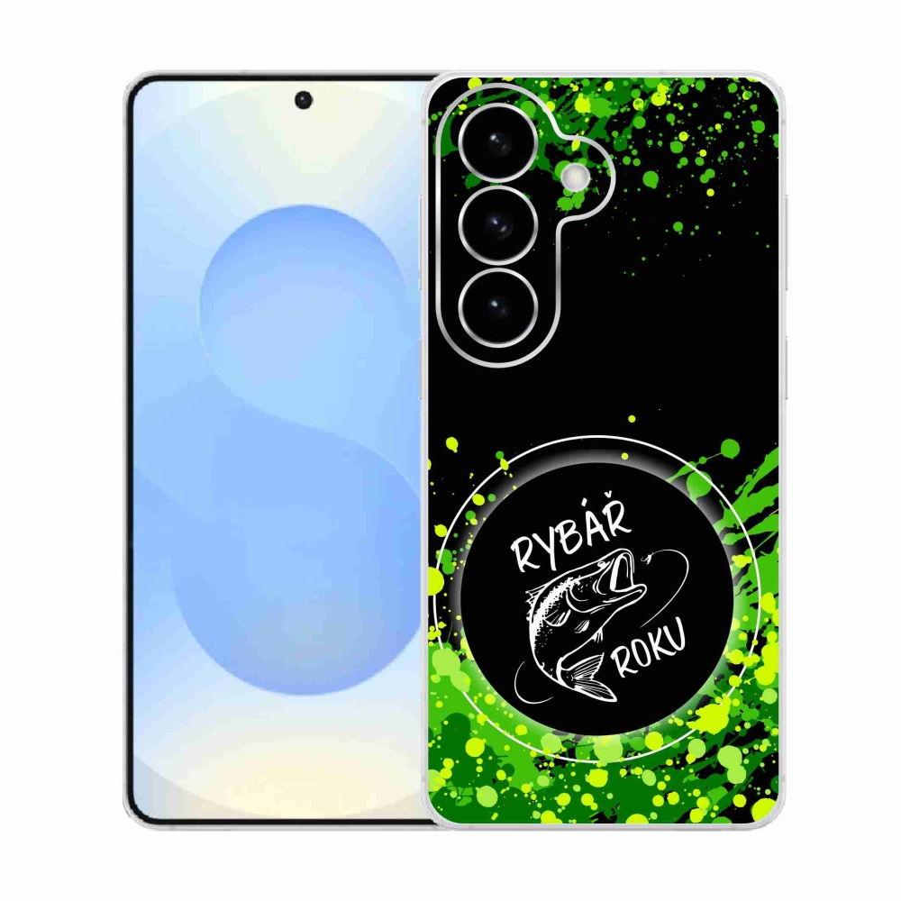 Gelový kryt mmCase na Samsung Galaxy S26  - rybář roku černé pozadí