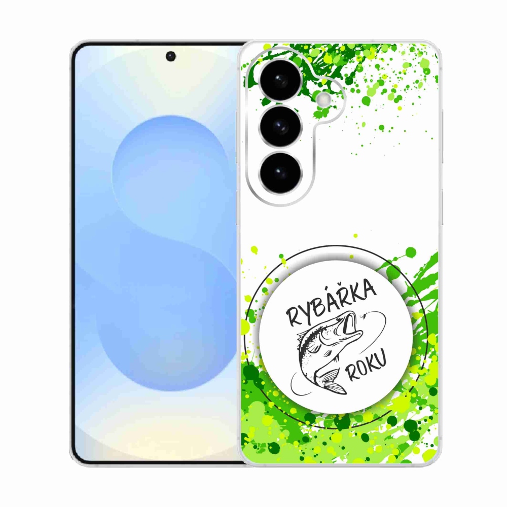 Gelový kryt mmCase na Samsung Galaxy S26  - rybářka roku bílé pozadí