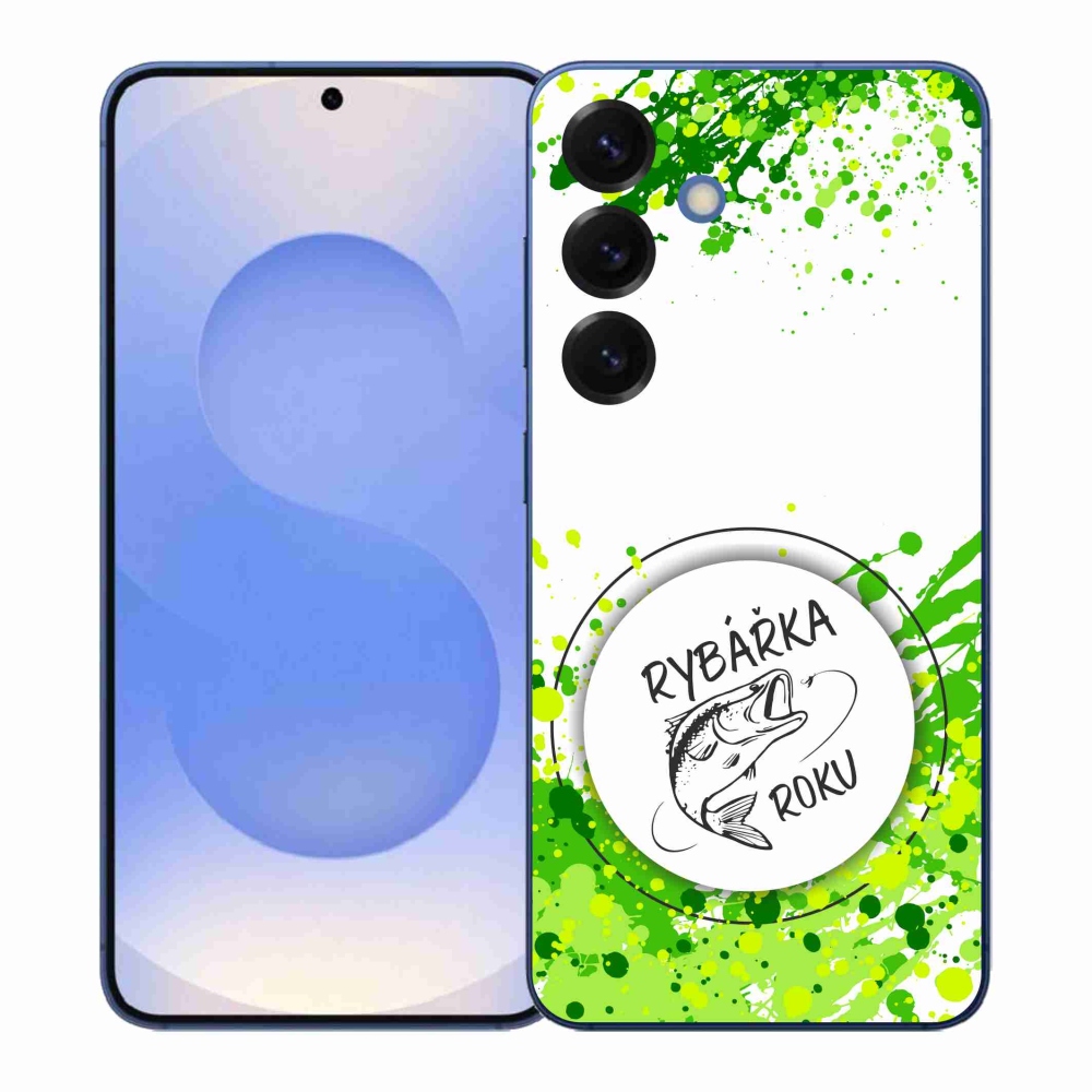 Gelový kryt mmCase na Samsung Galaxy S26+ - rybářka roku bílé pozadí