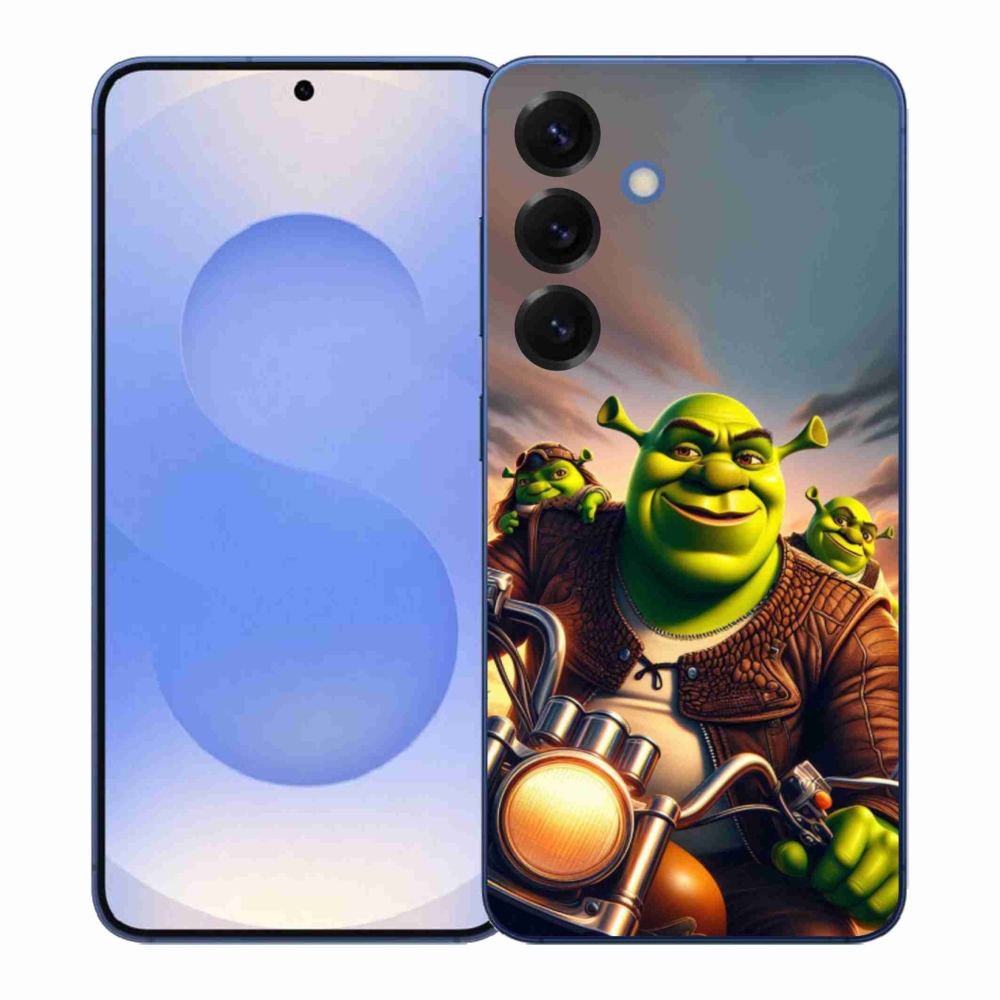 Gelový kryt mmCase na Samsung Galaxy S26+ - shrek na motorce