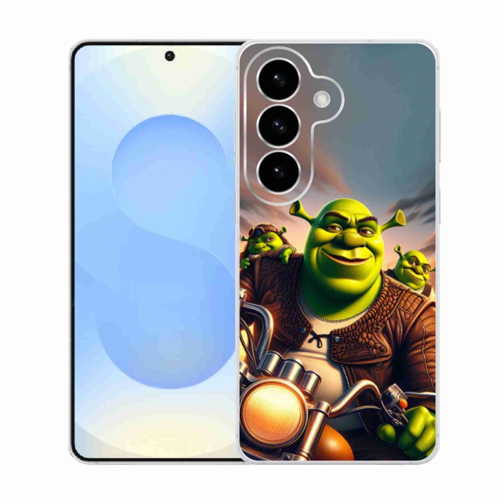Gelový kryt mmCase na Samsung Galaxy S26  - shrek na motorce