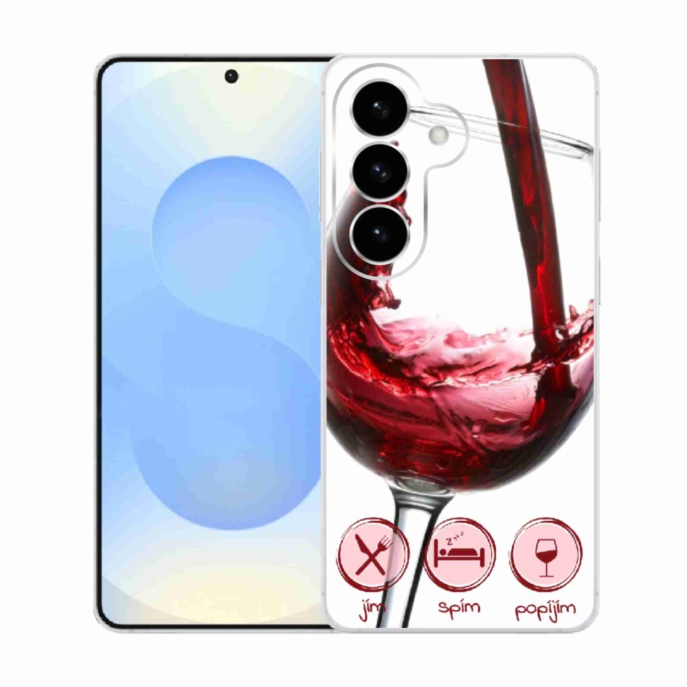 Gelový kryt mmCase na Samsung Galaxy S26  - sklenička vína červené