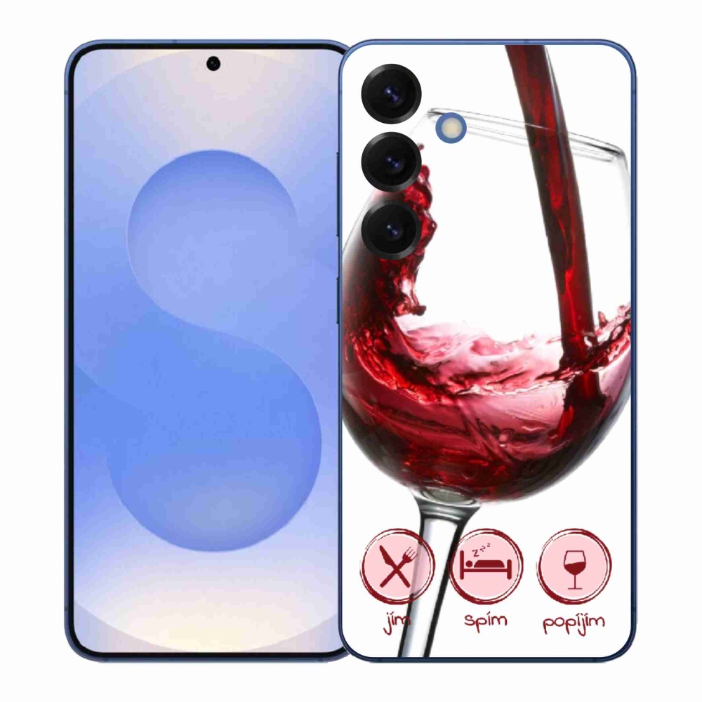 Gelový kryt mmCase na Samsung Galaxy S26+ - sklenička vína červené