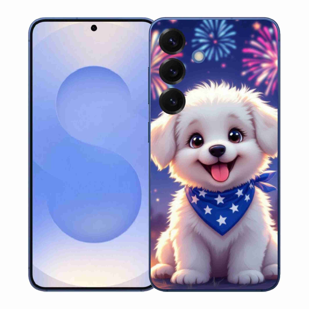 Gelový kryt mmCase na Samsung Galaxy S26+ - slavnostní štěně