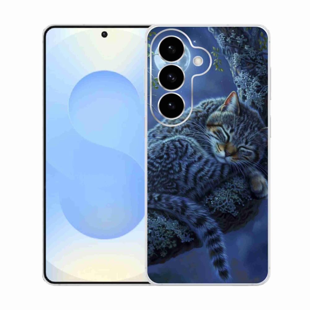 Gelový kryt mmCase na Samsung Galaxy S26  - spící kočka