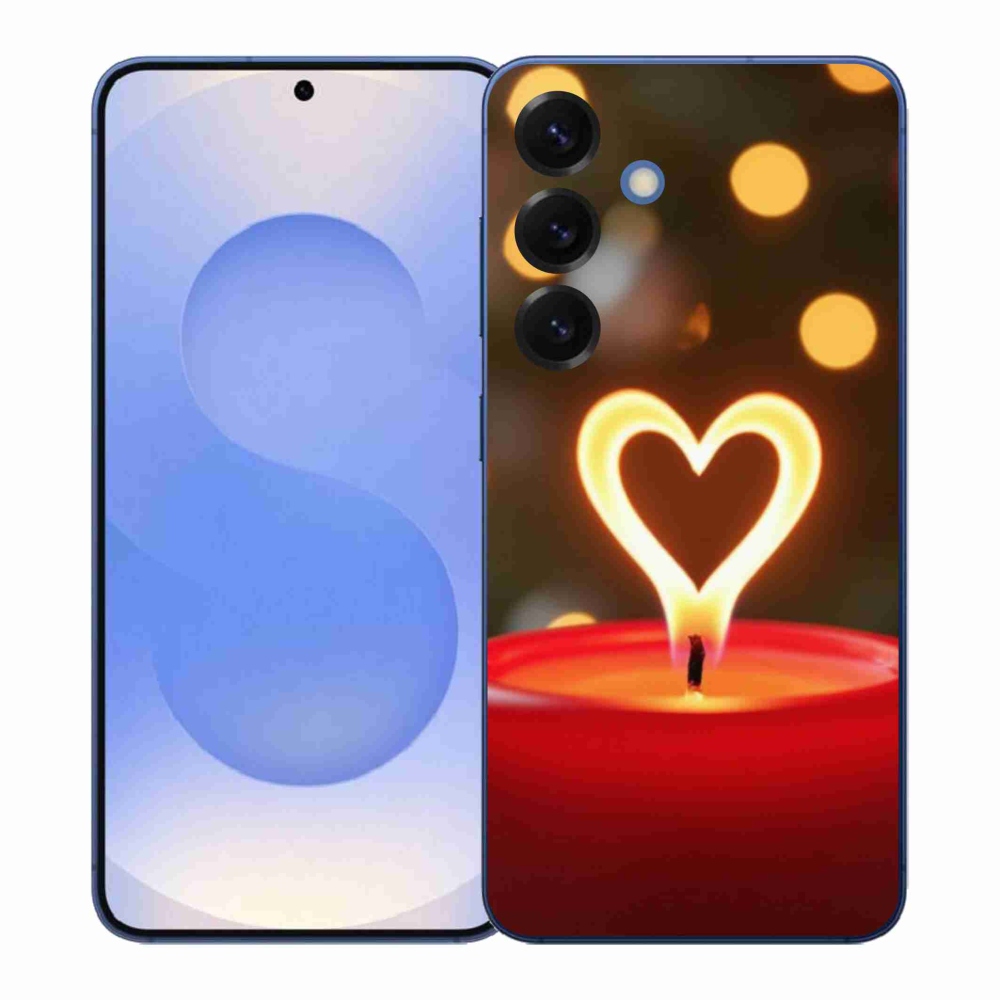 Gelový kryt mmCase na Samsung Galaxy S26+ - srdce z plamene