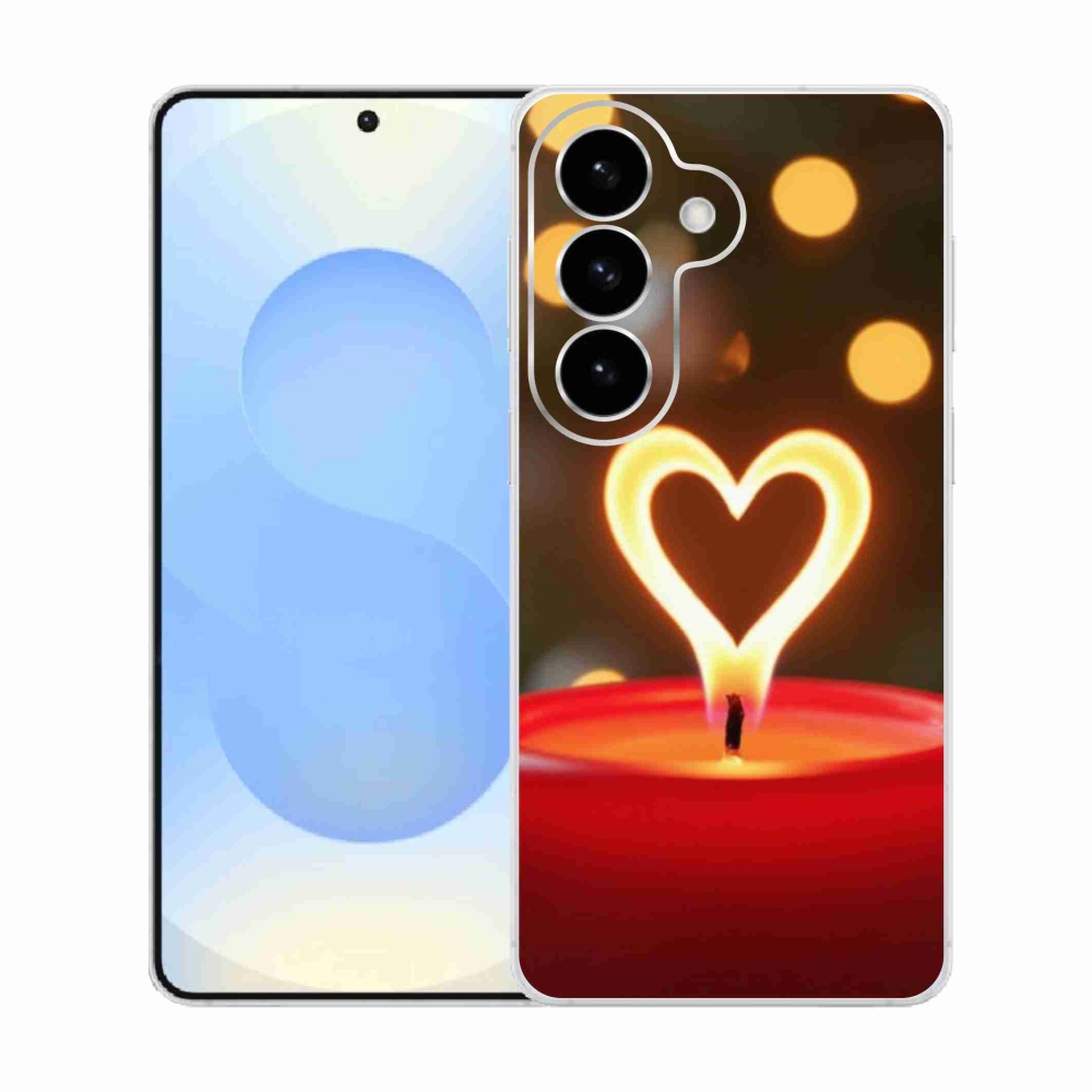 Gelový kryt mmCase na Samsung Galaxy S26  - srdce z plamene