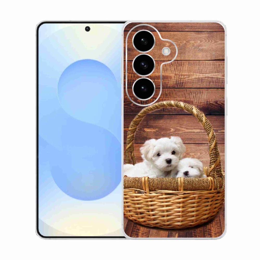 Gelový kryt mmCase na Samsung Galaxy S26  - štěňátka