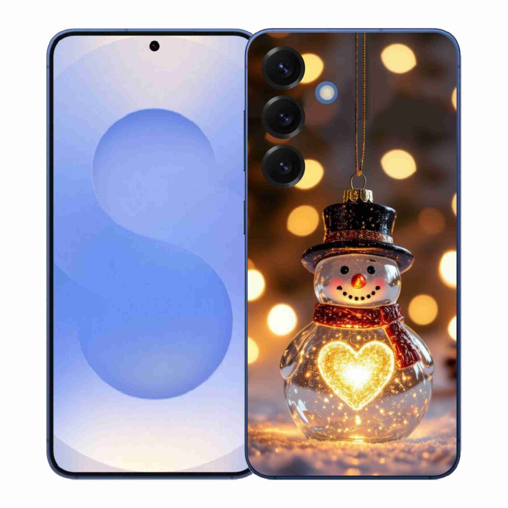 Gelový kryt mmCase na Samsung Galaxy S26+ - svítící vánoční sněhulák