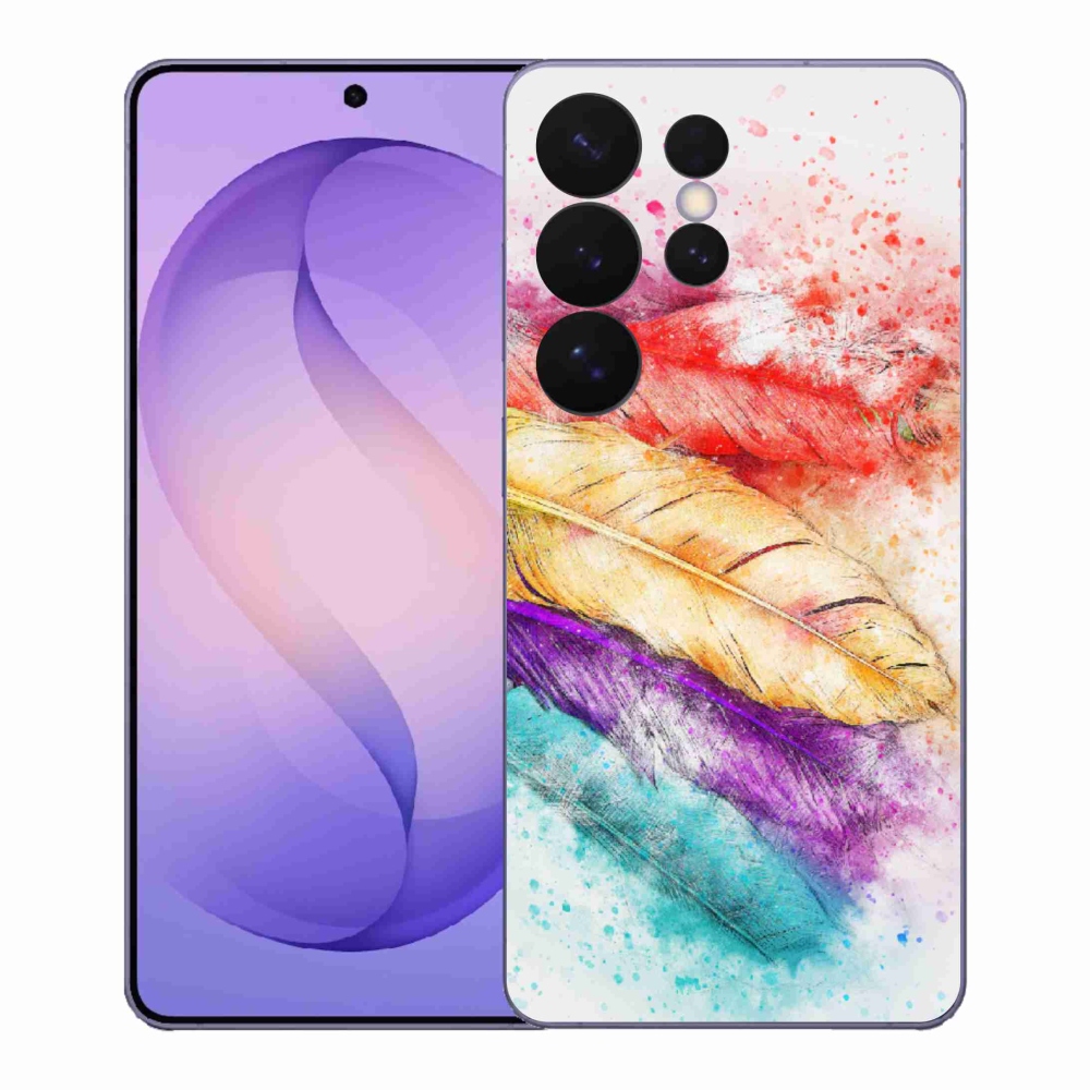 Gelový kryt mmCase na Samsung Galaxy S26 Ultra - barevné peří