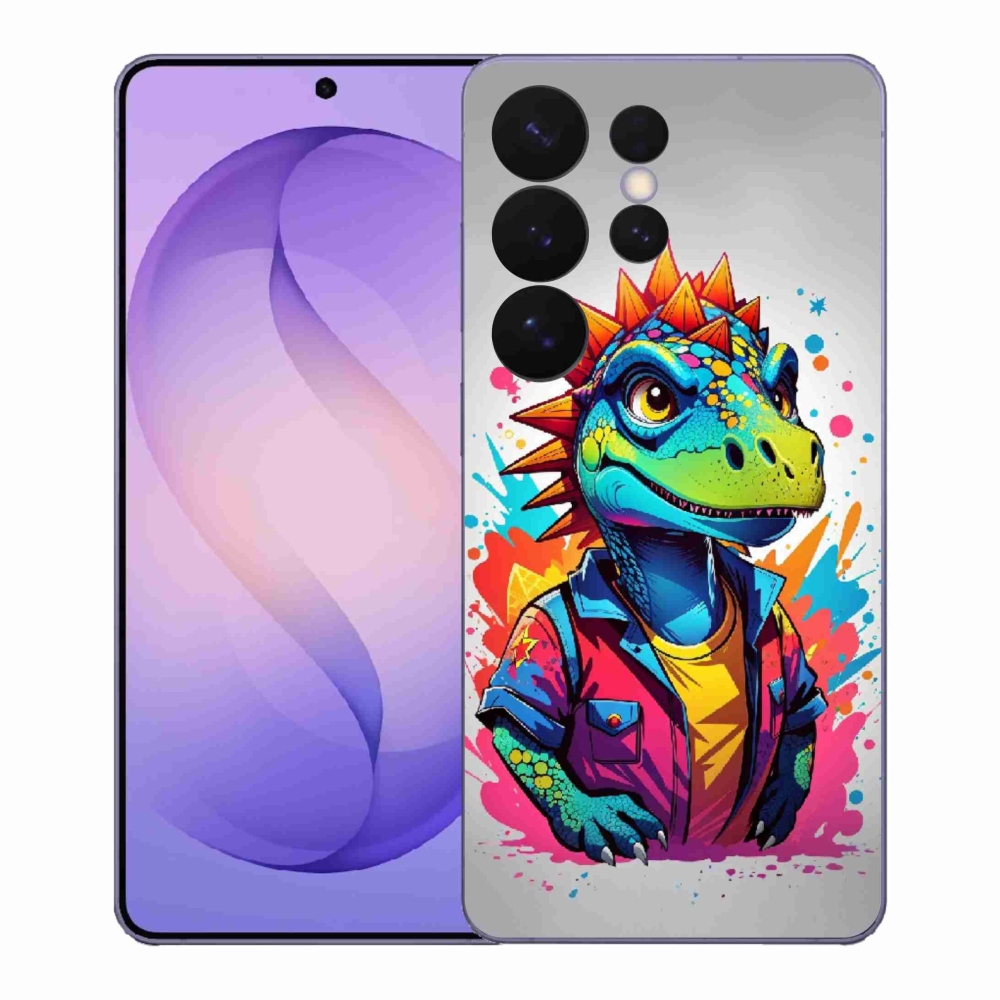 Gelový kryt mmCase na Samsung Galaxy S26 Ultra - barevný dinosaurus