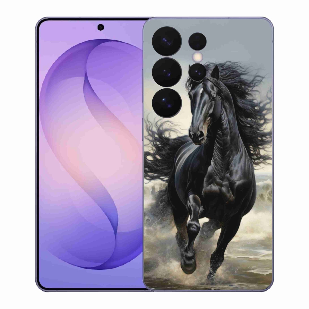 Gelový kryt mmCase na Samsung Galaxy S26 Ultra - běžící černý kůň