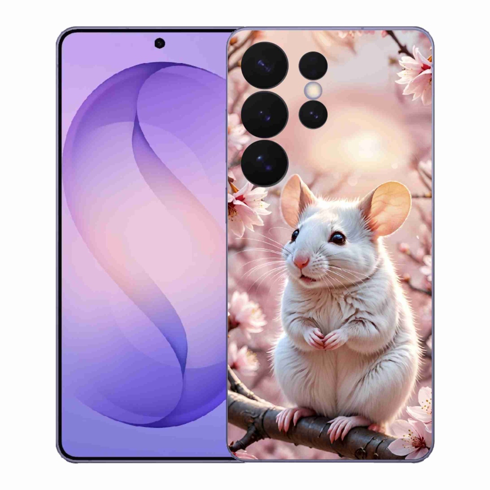 Gelový kryt mmCase na Samsung Galaxy S26 Ultra - bílá myš na větvi
