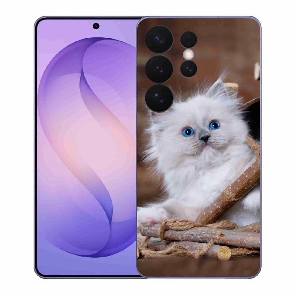 Gelový kryt mmCase na Samsung Galaxy S26 Ultra - bílé kotě