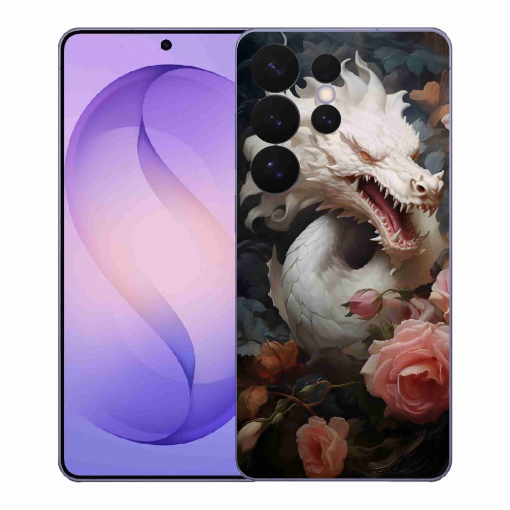 Gelový kryt mmCase na Samsung Galaxy S26 Ultra - bílý drak