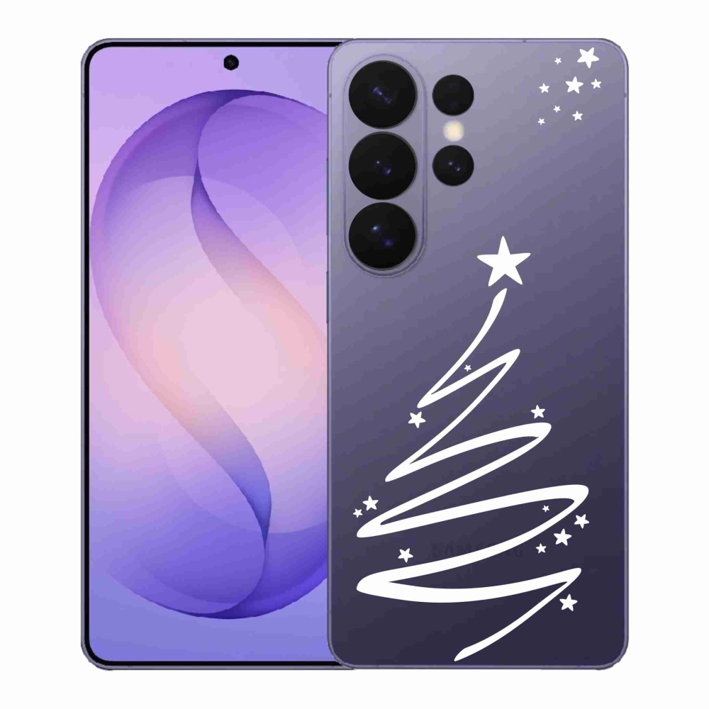 Gelový kryt mmCase na Samsung Galaxy S26 Ultra - bílý stromeček na průhledném pozadí