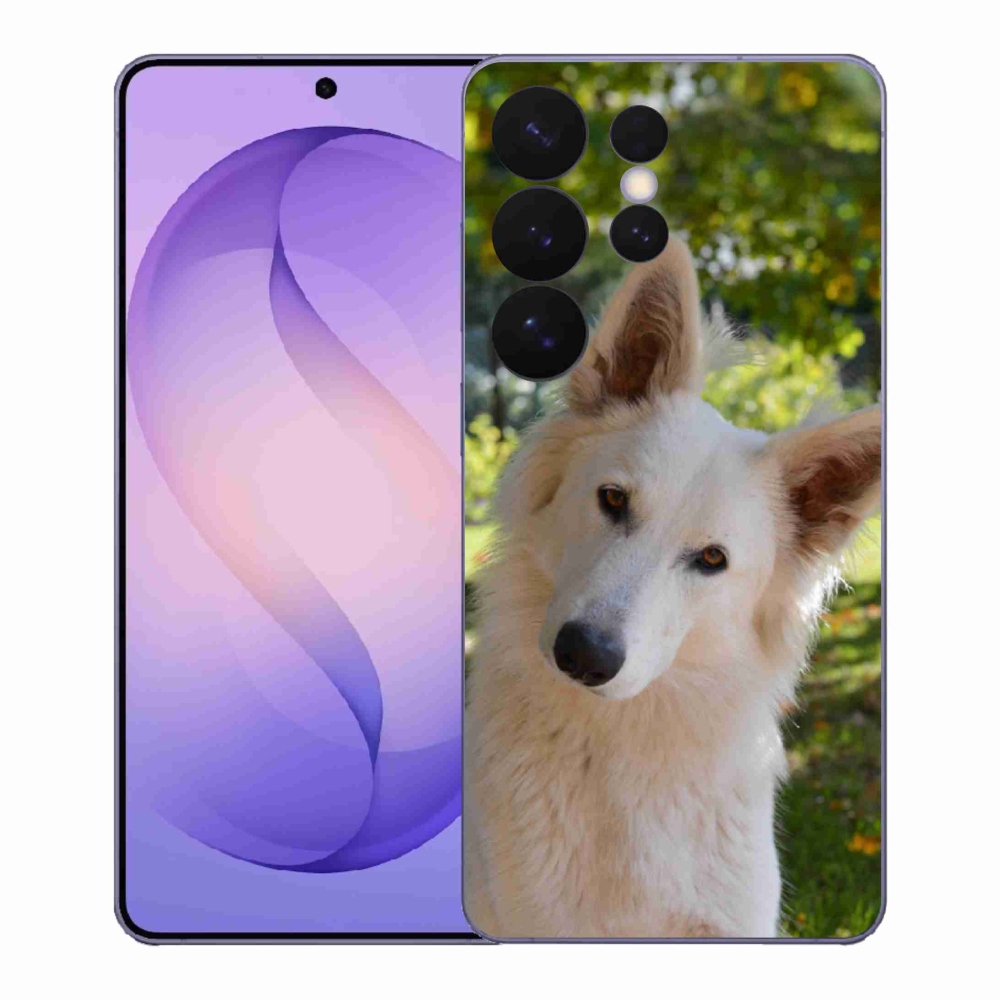 Gelový kryt mmCase na Samsung Galaxy S26 Ultra - bílý švýcarský ovčák 1
