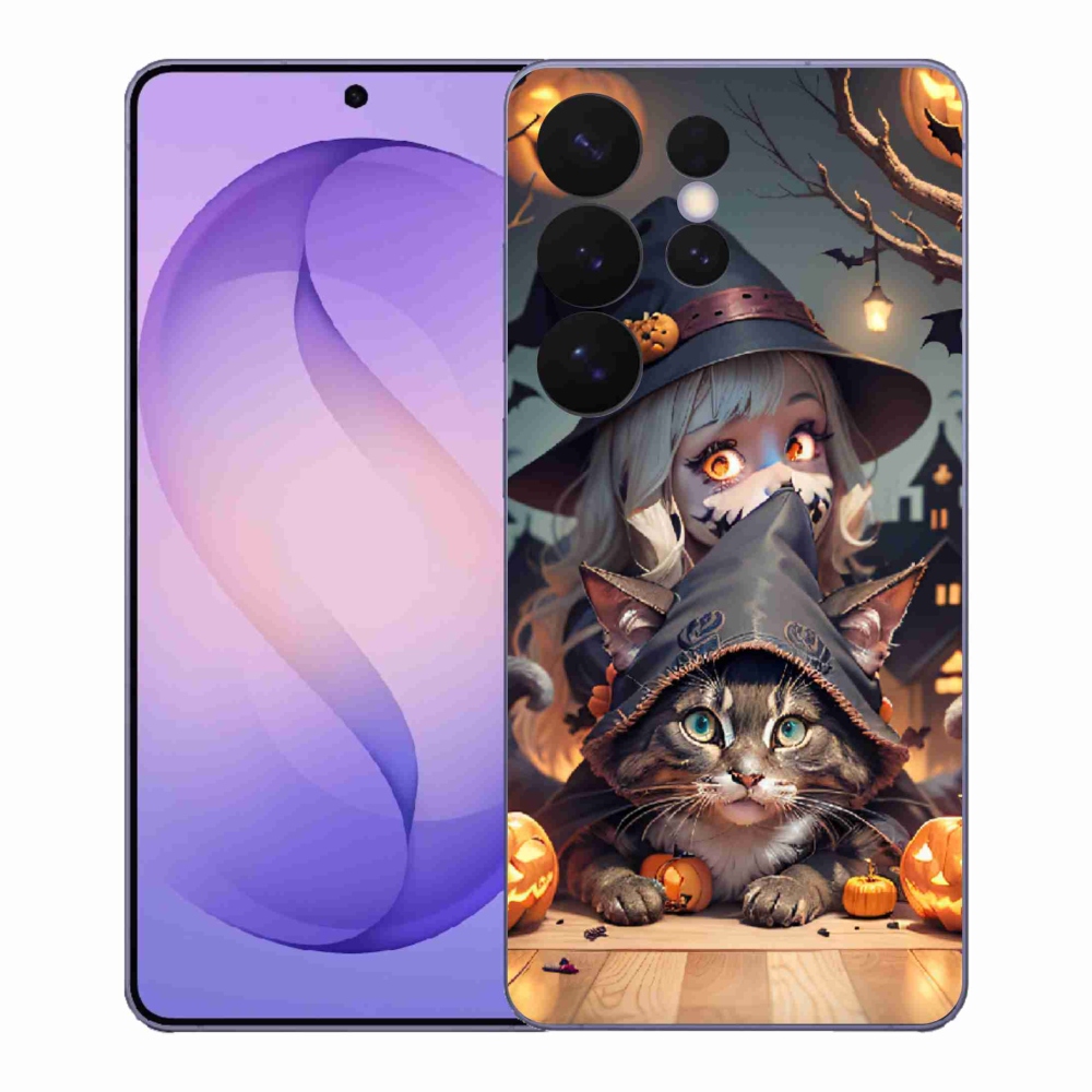 Gelový kryt mmCase na Samsung Galaxy S26 Ultra - čarodějnice s kočkou